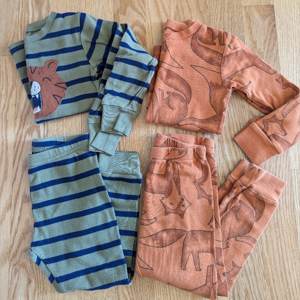 Set of 2 Toddler 2T Cotton Long Sleeve Pajamas